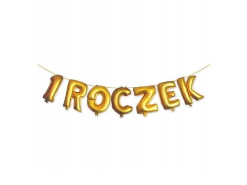 BALON NAPIS 1 ROCZEK ZŁOTY 16'' 41cm