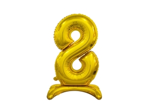 BALON BC CYFRA 8 STOJĄCY ZŁOTY 15'' 38cm