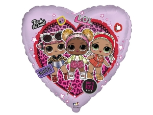 BALON FLEXMETAL LOL SURPRISE SERCE RÓŻOWY 18'' 46cm