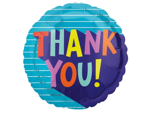 BALON THANK YOU NIEBIESKI 17'' 43cm