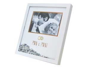 RAMKA NA ZDJĘCIE ŚLUB PAN I PANI BIAŁA 22x21cm