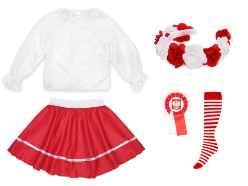 ZESTAW NARODOWY BIAŁO-CZERWONY 98-110 5el