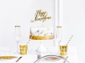 KARTECZKA NA PIKU TOPPER HAPPY NEW YEAR ZŁOTY 24cm