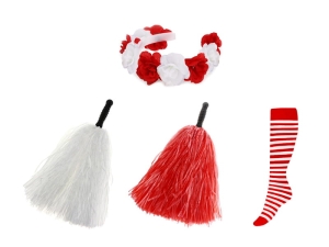 ZESTAW KIBICA BIAŁO-CZERWONY 4el