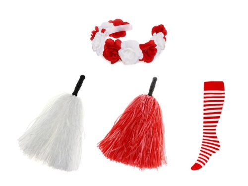 ZESTAW KIBICA BIAŁO-CZERWONY 4el