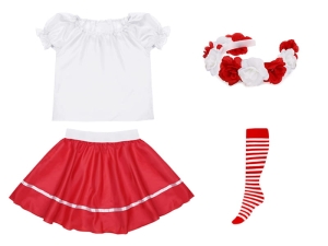 ZESTAW NARODOWY BIAŁO-CZERWONY 116-128 4el