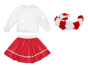 ZESTAW NARODOWY BIAŁO-CZERWONY 134-140 3el