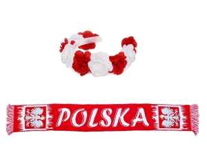 ZESTAW KIBICA BIAŁO-CZERWONY 2el