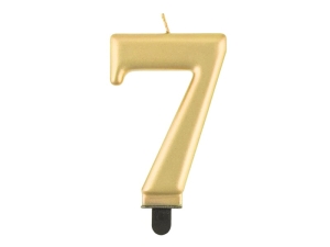 ŚWIECZKA CYFRA 7 ZŁOTA 8cm
