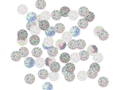 KONFETTI DO BALONÓW KÓŁKA HOLOGRAFICZNE SREBRNE 2cm 250g