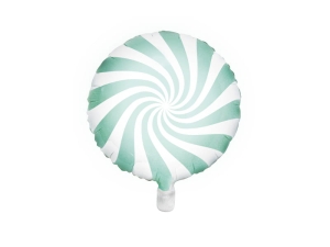 BALON PARTY DECO LIZAK OKRĄGŁY BIAŁO-MIĘTOWY 14'' 35cm