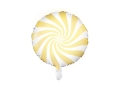 BALON CUKIEREK BIAŁO-ŻÓŁTY 14'' 35cm