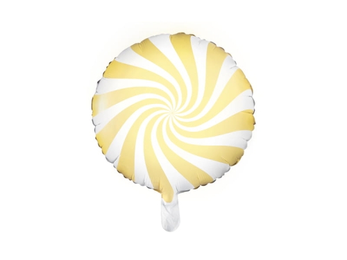BALON CUKIEREK BIAŁO-ŻÓŁTY 14'' 35cm