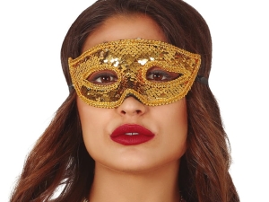MASKA WENECKA CEKINY ZŁOTA