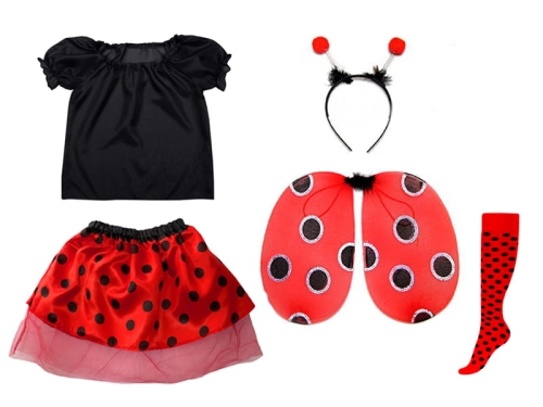 ZESTAW BIEDRONKA CZARNO-CZERWONY 98-110 5el