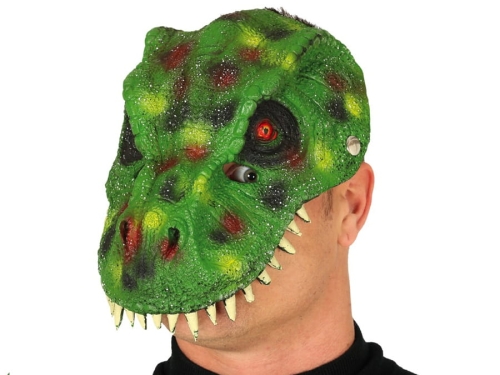 MASKA DINOZAUR PIANKOWA ZIELONA