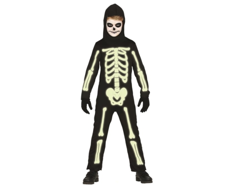 STRÓJ KOMBINEZON SZKIELET FLUORESCENCYJNY CZARNY 95-105