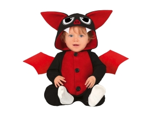 STRÓJ KOMBINEZON NIETOPERZ CZARNO-CZERWONY 80-86