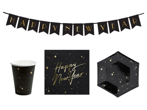 ZESTAW NOWY ROK CZARNY 14el