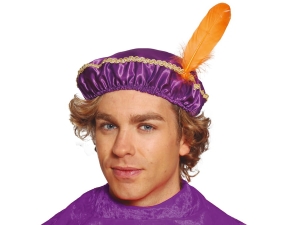 CZAPKA PAZIA PIÓRKO FIOLETOWA