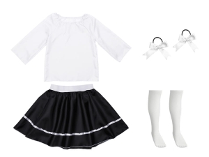 ZESTAW GALOWY BIAŁO-CZARNY 116-128 5el