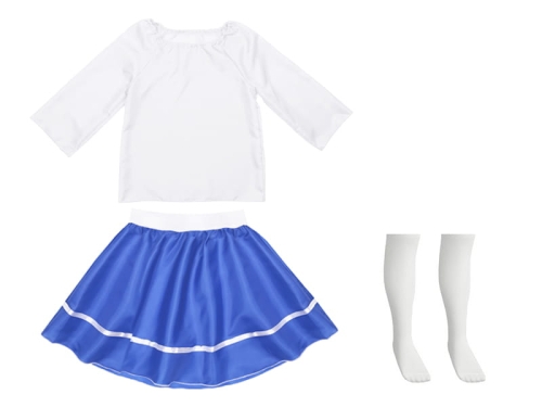 ZESTAW GALOWY BIAŁO-NIEBIESKI 116-128 3el