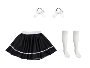 ZESTAW GALOWY BIAŁO-CZARNY 134-140 4el