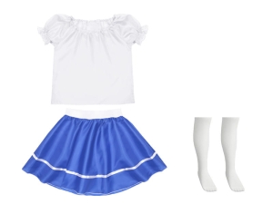 ZESTAW GALOWY BIAŁO-NIEBIESKI 134-140 3el