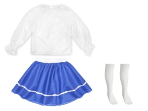 ZESTAW GALOWY BIAŁO-NIEBIESKI 98-110 3el