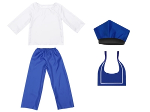 ZESTAW GALOWY BIAŁO-NIEBIESKI 98-110 4el