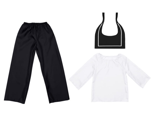 ZESTAW GALOWY BIAŁO-CZARNY 98-110 3el