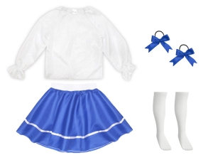 ZESTAW GALOWY BIAŁO-NIEBIESKI 98-110 5el