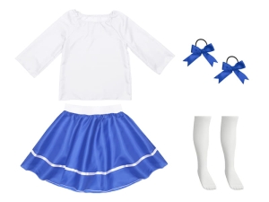 ZESTAW GALOWY BIAŁO-NIEBIESKI 116-128 5el