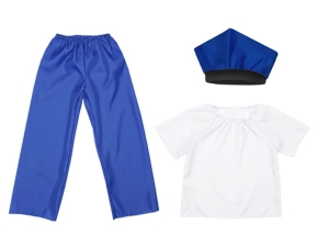 ZESTAW GALOWY BIAŁO-NIEBIESKI 98-110 3el