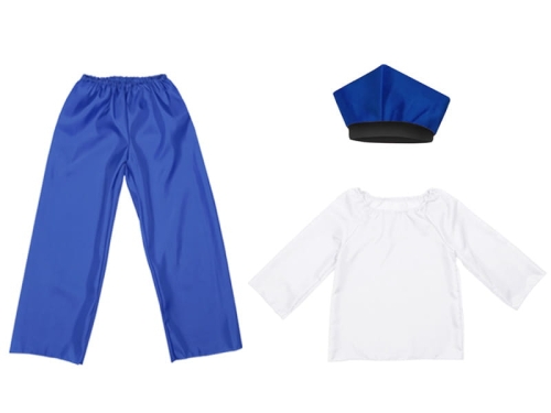 ZESTAW GALOWY BIAŁO-NIEBIESKI 116-128 3el