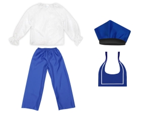 ZESTAW GALOWY BIAŁO-NIEBIESKI 98-110 4el