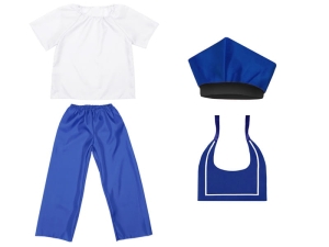 ZESTAW GALOWY BIAŁO-NIEBIESKI 98-110 4el