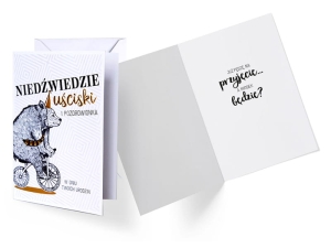 KARTKA URODZINOWA NIEDŹWIEDŹ 16,5x12cm 1szt