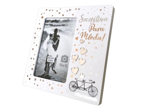 RAMKA NA ZDJĘCIE SZCZĘŚLIWA MŁODA PARA 19x19cm