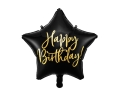 BALON GWIAZDA HAPPY BIRTHDAY CZARNY 16" 40cm