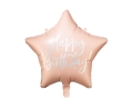 BALON GWIAZDA HAPPY BIRTHDAY PUDROWY RÓŻ 16" 40cm