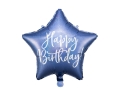 BALON GWIAZDA HAPPY BIRTHDAY GRANATOWY 16" 40cm