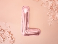 BALON LITERA L RÓŻOWE ZŁOTO 14'' 35cm
