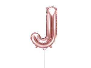 BALON PARTY DECO LITERA J RÓŻOWE ZŁOTO 14'' 35cm