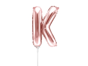 BALON PARTY DECO LITERA K RÓŻOWE ZŁOTO 14'' 35cm