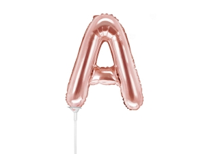 BALON PARTY DECO LITERA A RÓŻOWE ZŁOTO 14'' 35cm