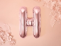 BALON LITERA H RÓŻOWE ZŁOTO 14'' 35cm