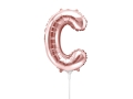 BALON LITERA C RÓŻOWE ZŁOTO 14'' 35cm