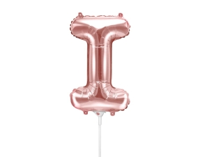 BALON PARTY DECO LITERA I RÓŻOWE ZŁOTO 14'' 35cm