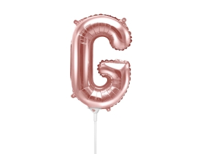 BALON PARTY DECO LITERA G RÓŻOWE ZŁOTO 14'' 35cm